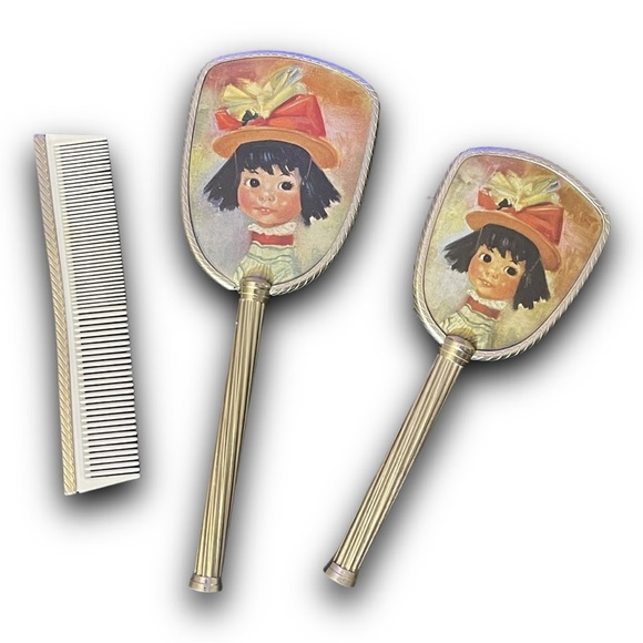 Vintage Dressing Table Silver Vanity Set Brush Comb & Mirror Made In England - Picture 1 of 7